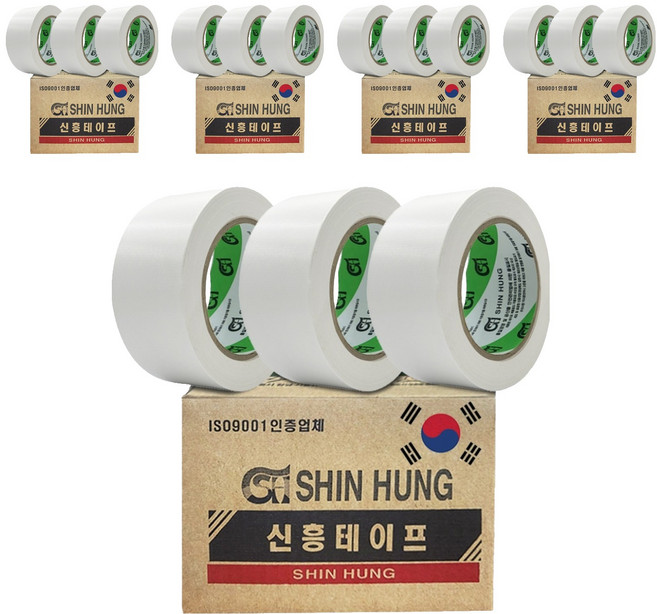 신흥 국산 대용량 라바 청면테이프 48mm X 25M 흰색, 15개