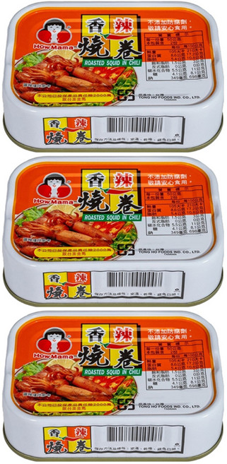 東和食品 How Mama 香辣燒卷罐頭, 100g, 3罐