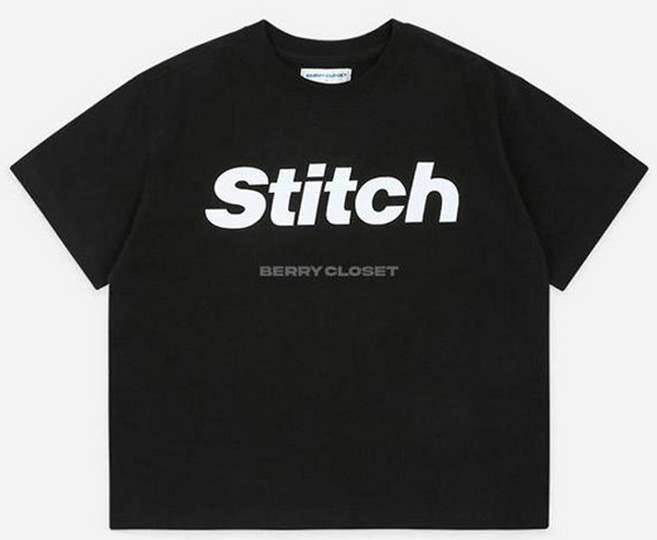 BerryCloset 男童臉頰縫線短袖T恤