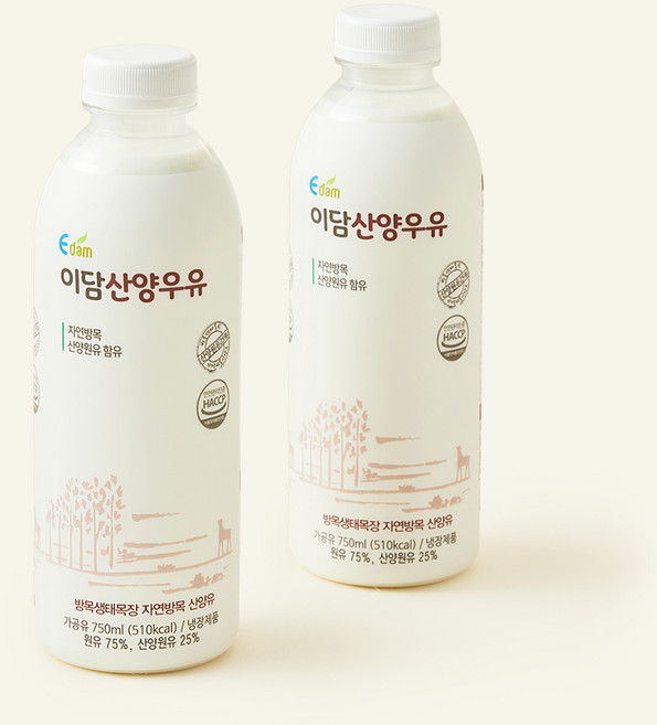 이담 이슬담은 산양우유, 750ml, 2개