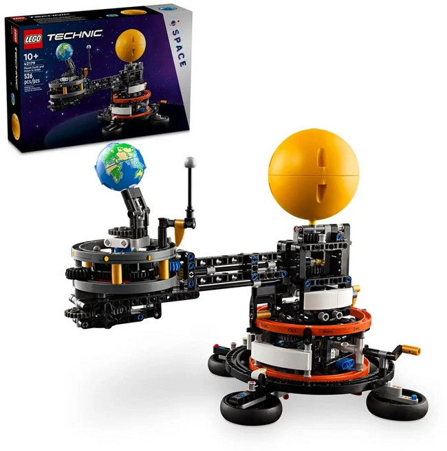 LEGO 42179 科技系列積木模型 模擬行星軌道 激發天文興趣, 1盒, 軌道上的地球和月球 多色