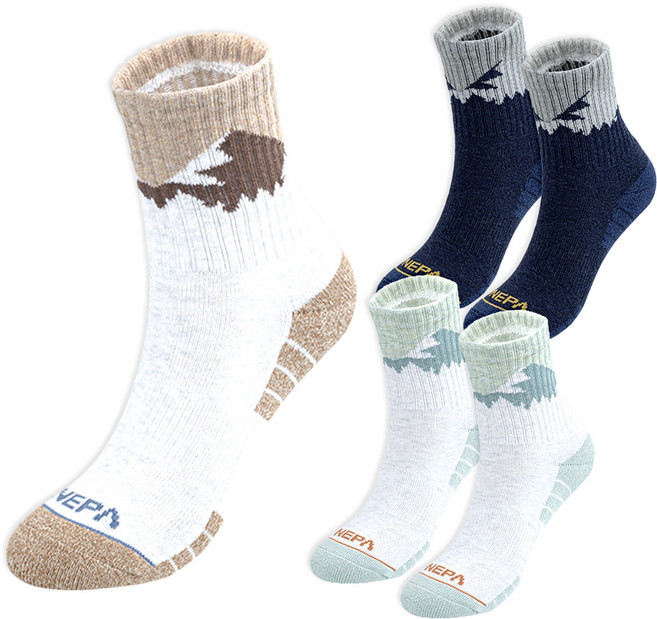 네파 여성용 마운틴 피크 쿠션 미들 삭스 5팩, 혼합색상, 1세트