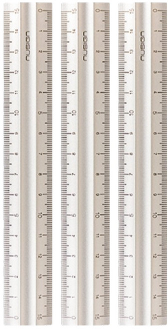 NUSIGN 紐賽 鋁製直尺 便攜式雙面刻度尺 15cm, 銀色, 3個