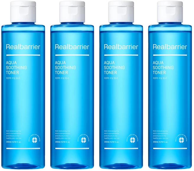 리얼베리어 아쿠아 수딩 토너, 200ml, 4개 - 쿠팡