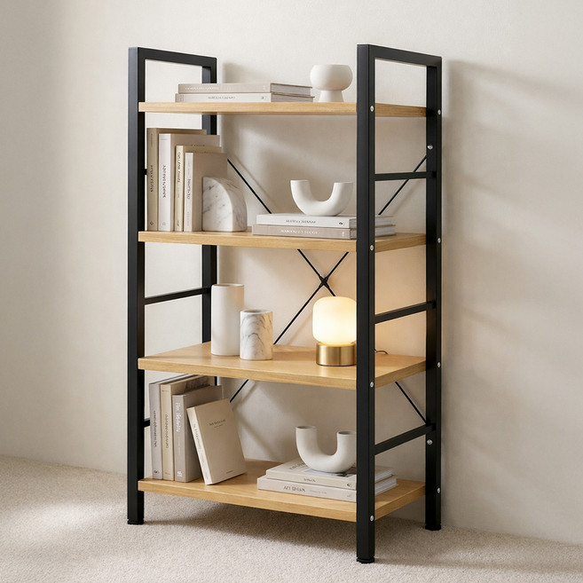 코멧 4단 책장선반, 블랙