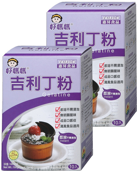 FAIRSEN 惠昇食品 好媽媽 吉利丁粉 10包, 100g, 2盒