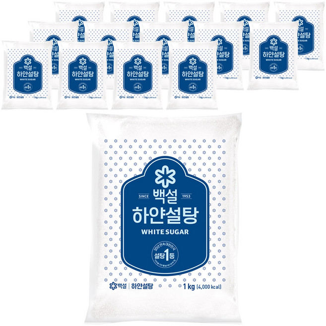 백설 하얀설탕, 1kg, 15개