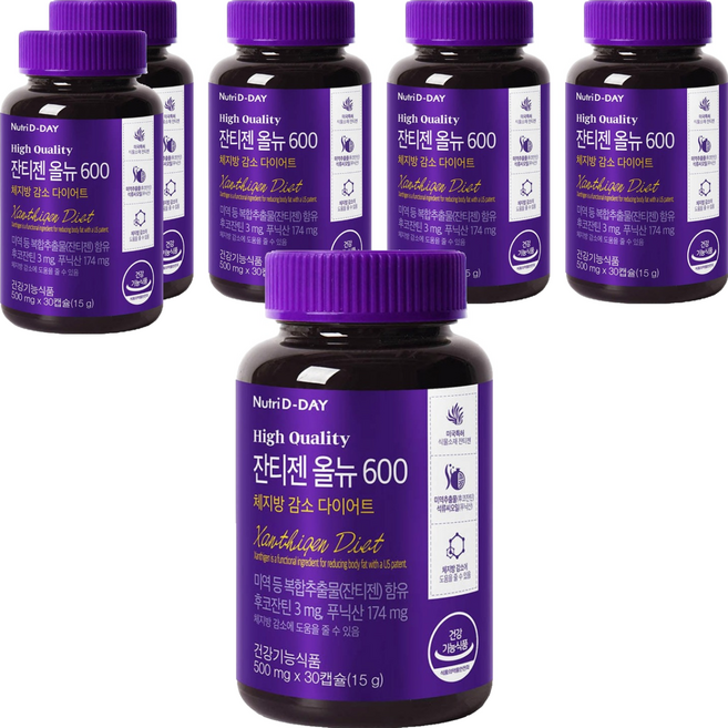 뉴트리디데이 잔티젠 올뉴 600 15g, 30정, 6개