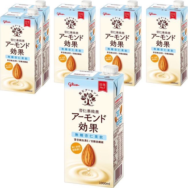 glico 格力高 杏仁果效果 無糖杏仁果飲, 6入, 1L