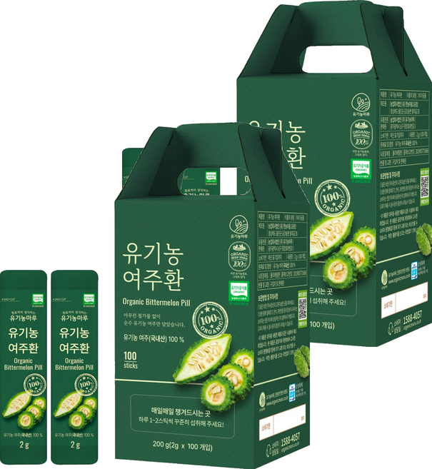 유기농마루 정품 유기농 여주환 100p, 200g, 2개