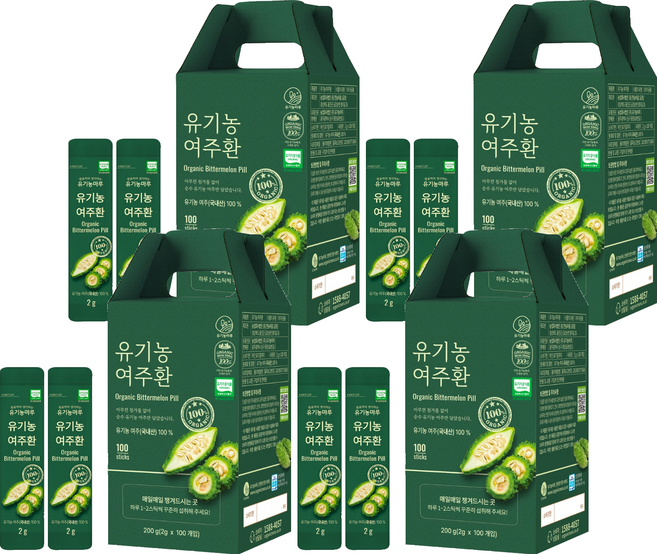 유기농마루 정품 유기농 여주환 100p, 200g, 4개