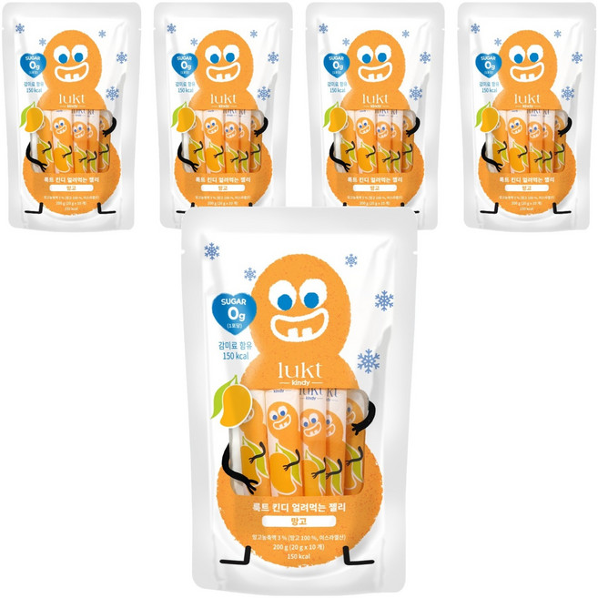LUKT 킨디 얼려먹는 젤리 10p, 200g, 5개, 망고