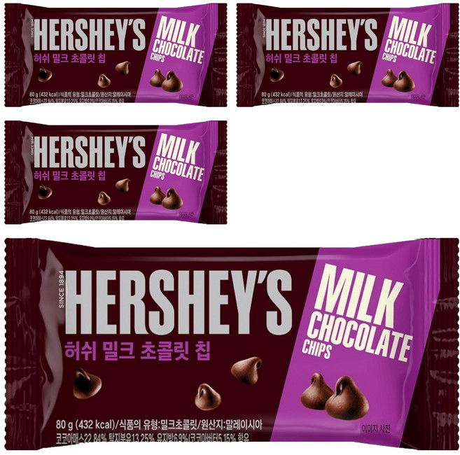 HERSHEY'S 好時 牛奶巧克力豆, 4個, 80g