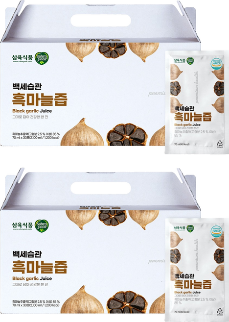 삼육 백세습관 흑마늘즙, 2박스, 2.1L