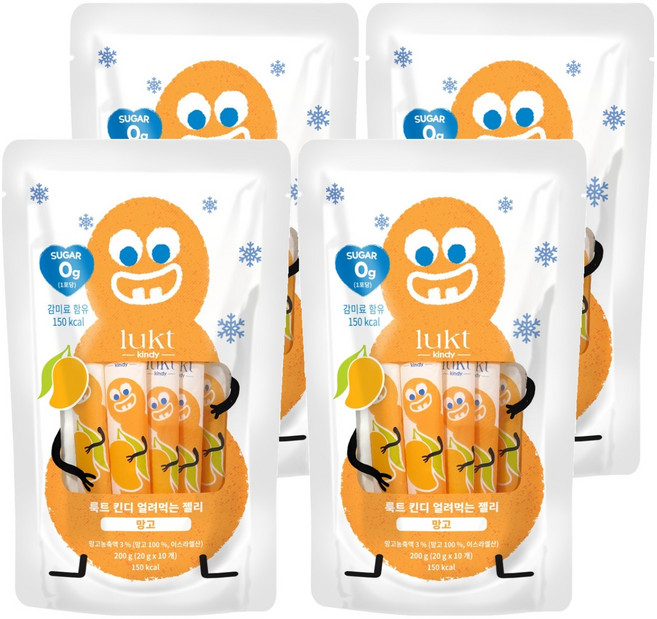 룩트 킨디 얼려먹는 젤리 10p, 200g, 4개, 망고