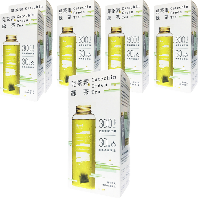 Teascovery 發現茶 兒茶素綠茶 茶包6g*8入+茶瓶 NOW瓶款6.3*19cm 500ml*1個, 6g, 8入, 6盒