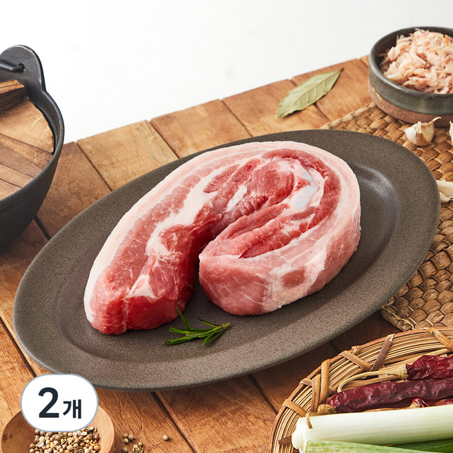 한돈 삼겹살 수육용 (냉장), 2개, 1kg