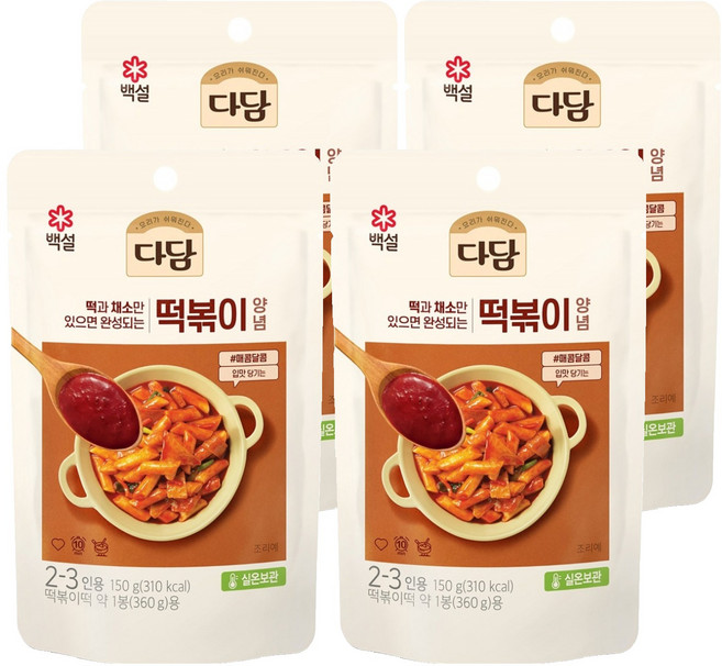 다담 떡볶이양념, 150g, 4개