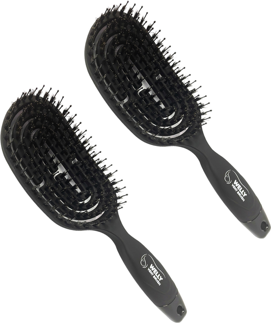 그레이거 웰리 무빙헤드 벤트브러쉬, 2개, 블랙