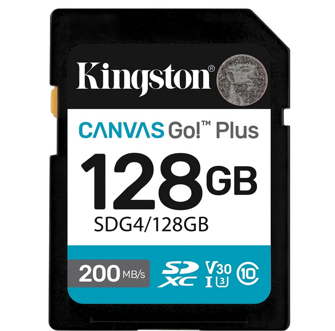 Kingston 金士頓 Canvas Go Plus SDXC記憶卡 SDG4/128GB, 128GB, 1個