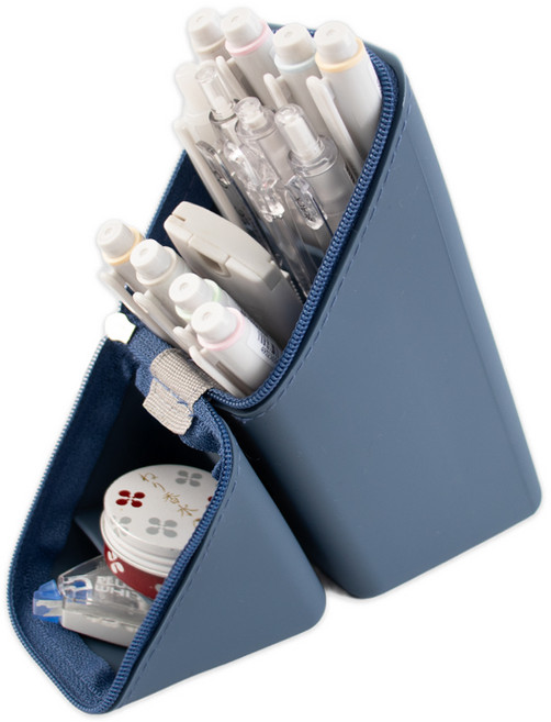 아트조이 삼각 스탠딩 필통, 네이비블루, 1개