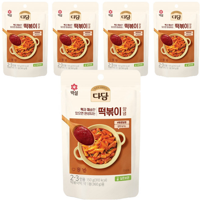 다담 떡볶이양념, 150g, 5개