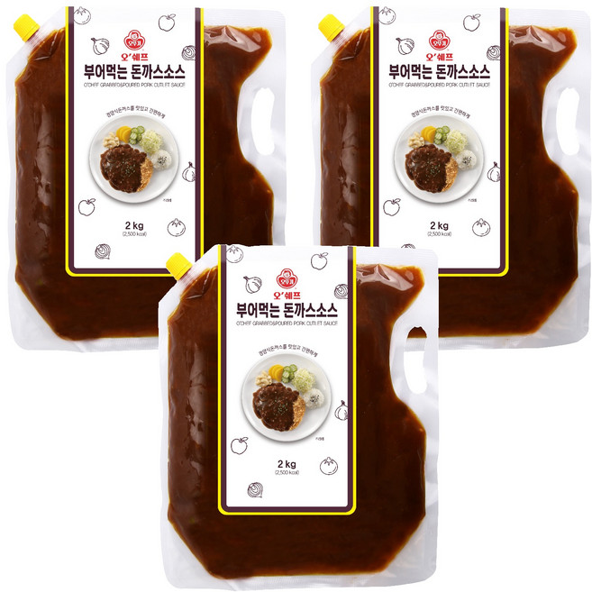 오뚜기 오쉐프 부어먹는 돈까스소스, 2kg, 3개