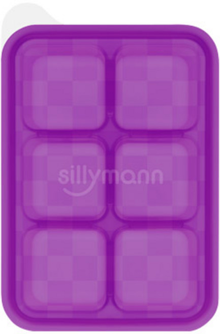 실리만 국내생산 실리콘 사각6구 아이스몰드, 보라, 1개