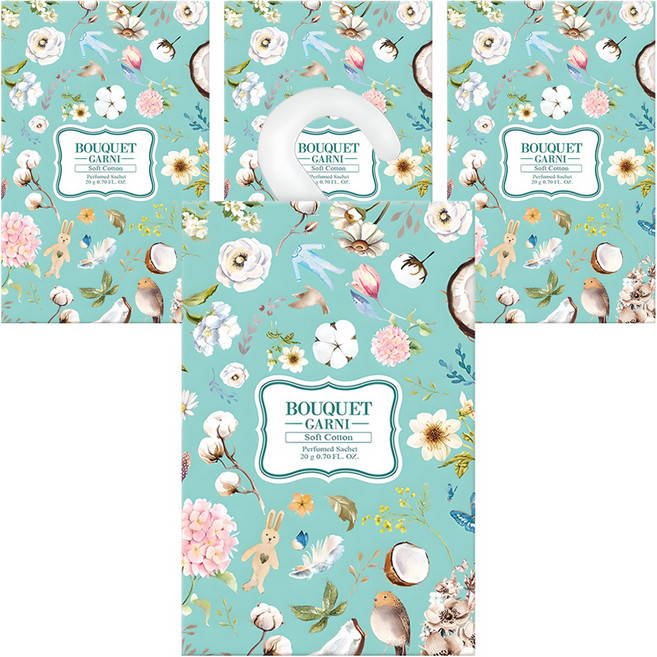 부케가르니 퍼퓸드 샤쉐 본품, 20g, 4개, 소프트코튼