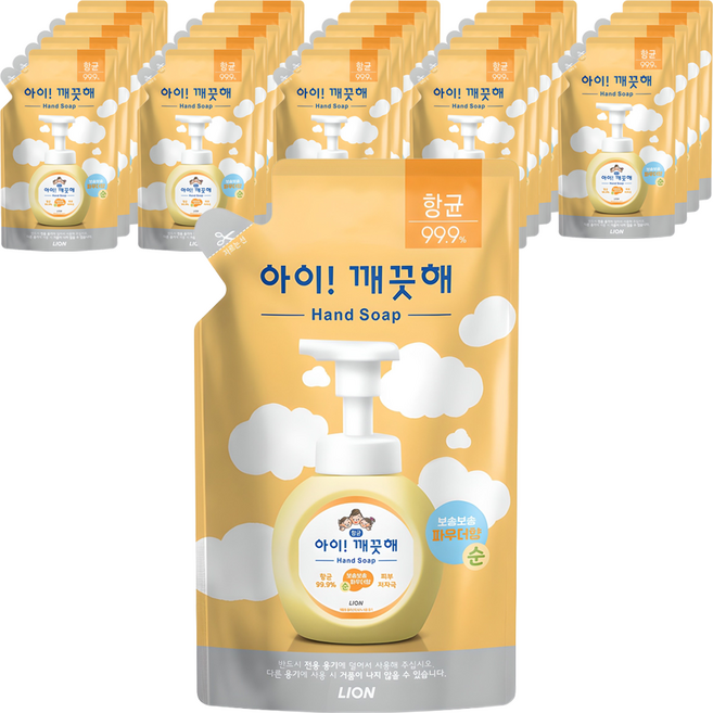 아이깨끗해 핸드워시 순 파우더향 리필용, 200ml, 25개