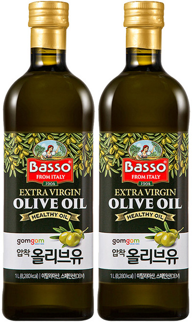 곰곰 바쏘 엑스트라버진 올리브오일, 1L, 2개