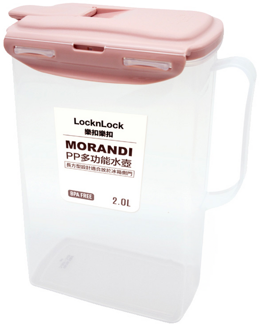 LocknLock 樂扣樂扣 PP多功能水壺 B2C12, 莫蘭迪粉, 2L, 1個