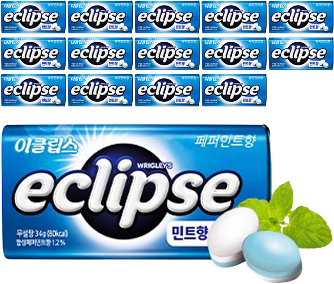 이클립스 페퍼민트향 캔디, 34g, 15개