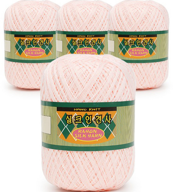 쎄비 실크 인견사 뜨개실 90g, 803라이트피치, 4개