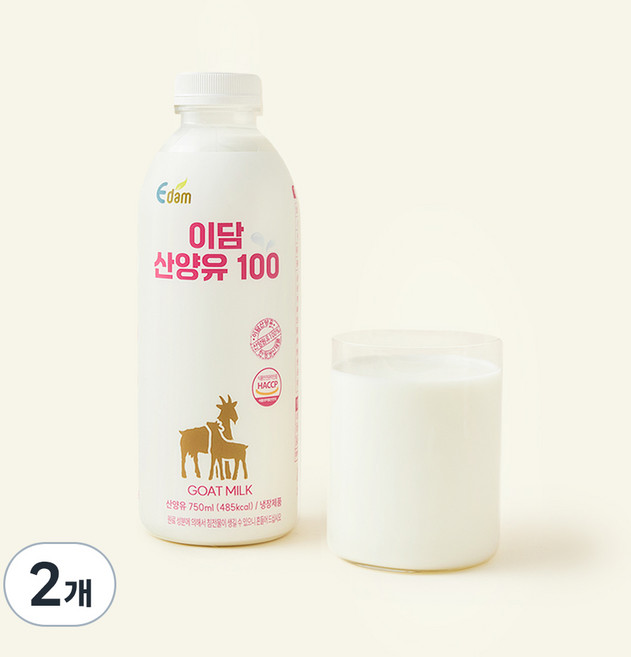 이담 산양유 100, 2개, 750ml