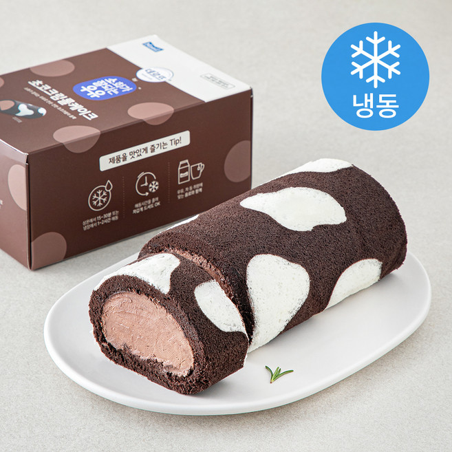 소화가잘되는우유 초코크림 롤케이크 (냉동), 380g, 1개