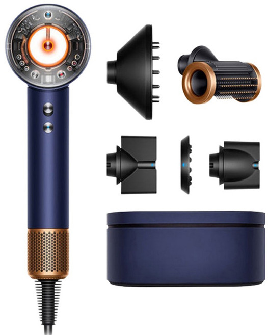 다이슨 슈퍼소닉 뉴럴 헤어드라이어 + 보관케이스 세트 122656-01, 블루 + 코퍼