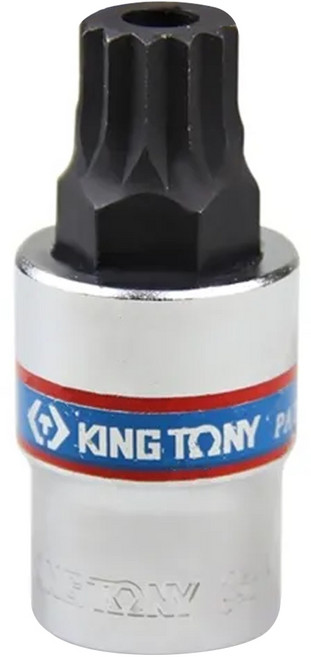 KING TONY 金統立 1/2"DR 十二角中孔起子頭套筒M18 KT402B18 黃黑, 1個