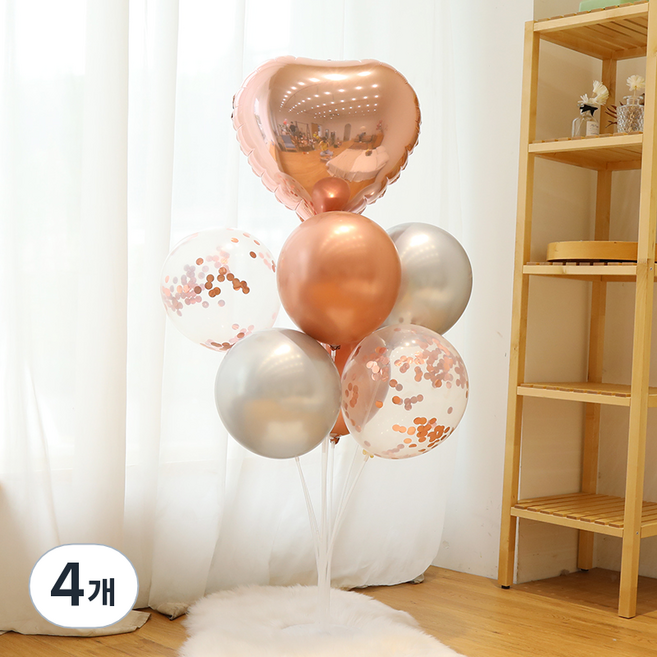 로즈골드혼합 풍선꽂이 5종 세트, 혼합색상, 4개