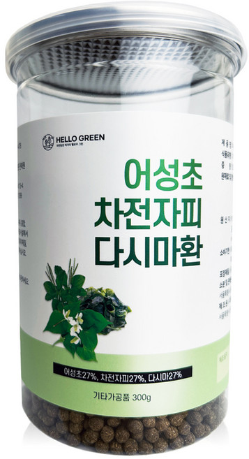 헬로우그린 어성초 차전자피 다시마환, 1개, 300g