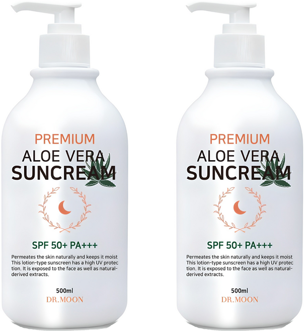 DRMOON 프리미엄 알로에베라 선크림 SPF50+ PA+++, 500ml, 2개