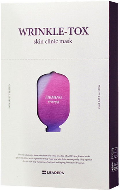 LEADERS 麗得姿 緊緻護理面膜 WRINKLE-TOX skin clinic mask, 10片, 1盒