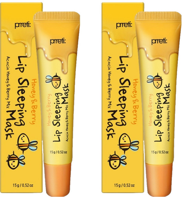 프레티 립 슬리핑 마스크팩, 허니앤베리 립팩, 15g, 2개