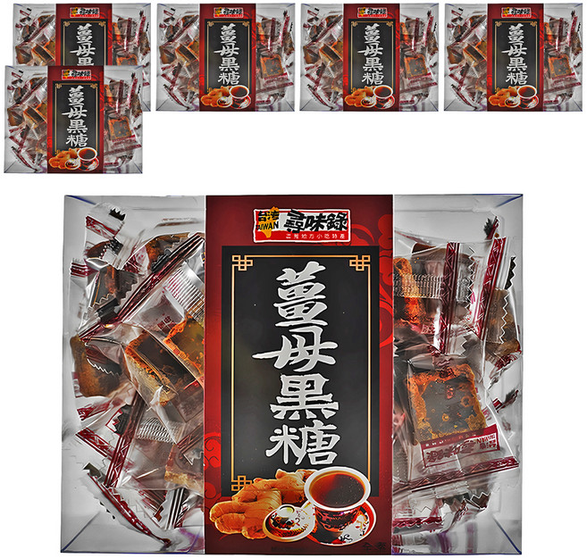 台灣尋味錄 薑母黑糖, 210g, 6盒, 1盒