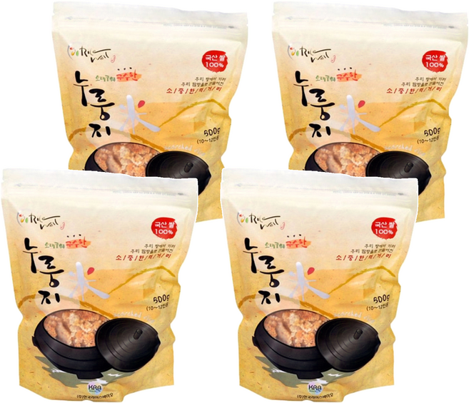 라이스웰 오래구워 구수한 누룽지, 500g, 4개