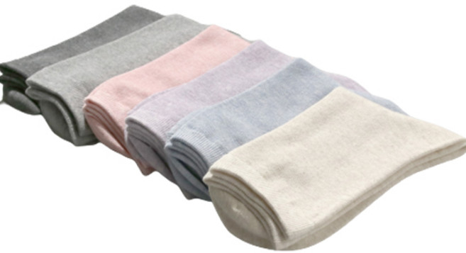 슈퍼베이직 1520 멜란지 무지 양말 6종 세트