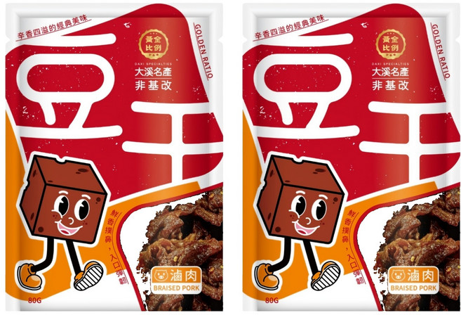 黃金比例 古早味豆干 滷肉, 2個, 80g