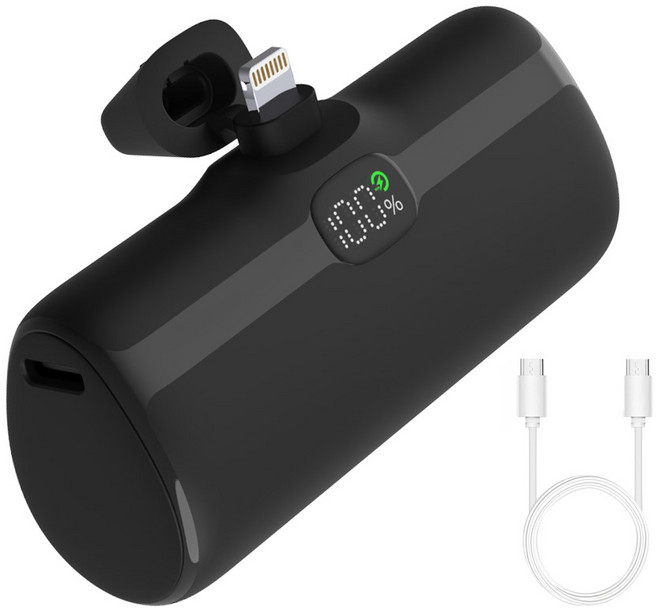 보바 고속충전 PD 금속 거치대 도킹형 보조배터리 20W 4800mAh 애플8핀, 블랙, VA-103