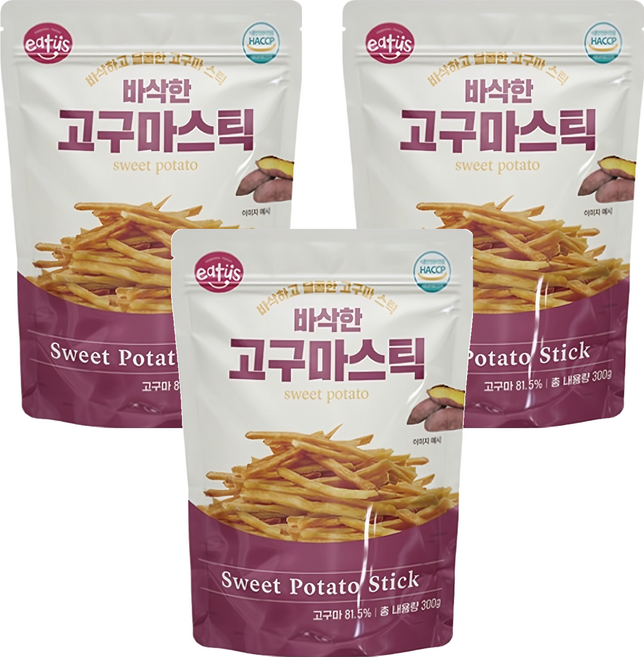 이더스 바삭한 고구마스틱, 3개, 300g