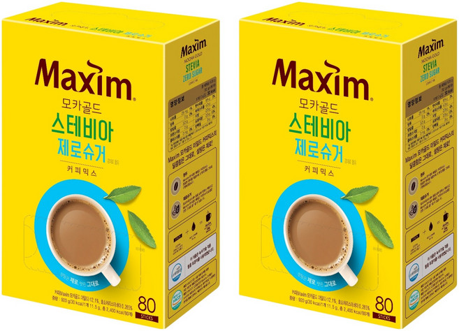 맥심 모카골드 스테비아 제로슈거 커피믹스, 11.5g, 80개입, 2개